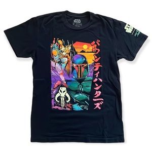Star Wars T Shirt Mandalorian Boba Fett Retro Artist Series Graphic Tee Size S